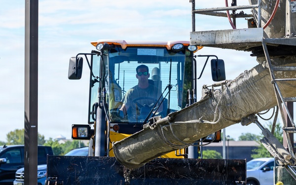 108th Wing civil engineers build new sidewalk