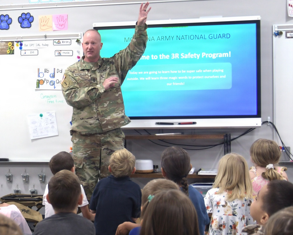 Montana National Guard Delivered 3Rs Explosives Safety Training to Townsend First Graders