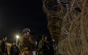 Marines, Border Patrol conduct night patrol at southern border