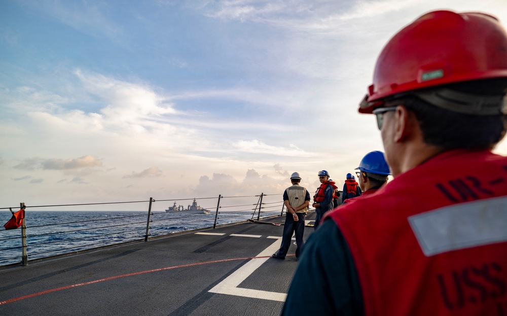 USS Benfold Completes a Replenishment-at-Sea with HMAS Supply