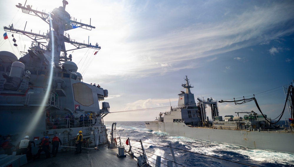 USS Benfold Completes a Replenishment-at-Sea with HMAS Supply