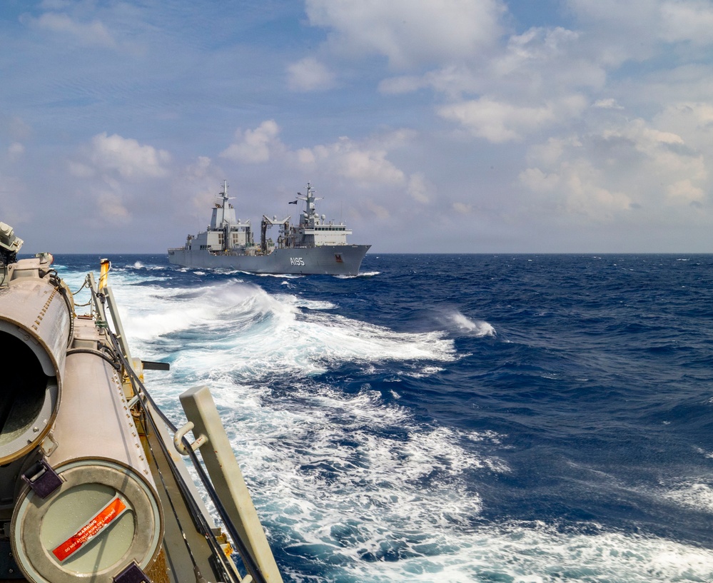 USS Benfold Completes a Replenishment-at-Sea with HMAS Supply