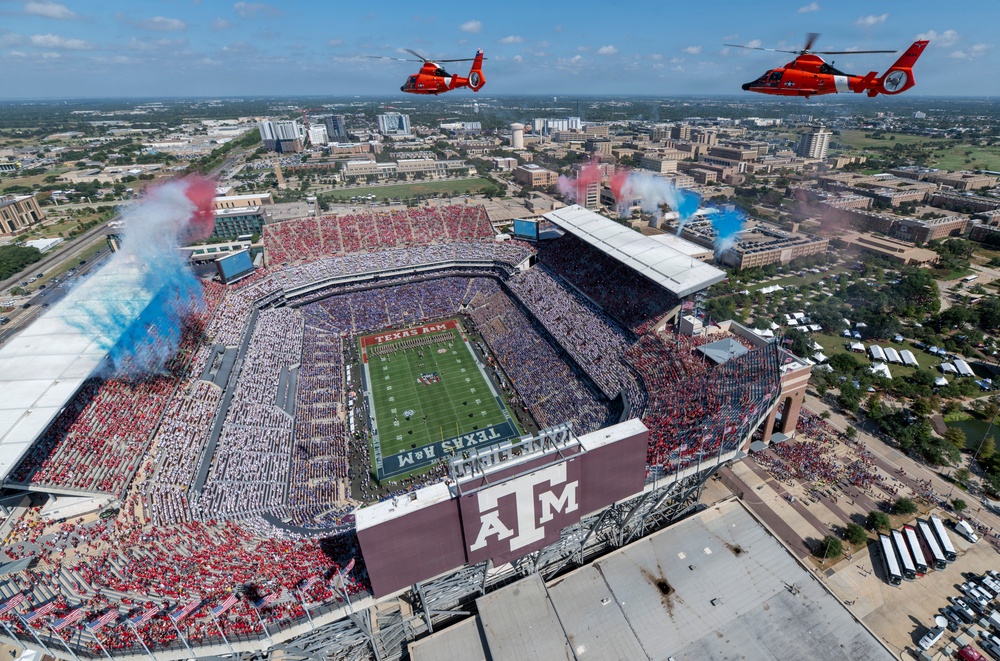 Coast Guard aviation takes flight over Kyle Field