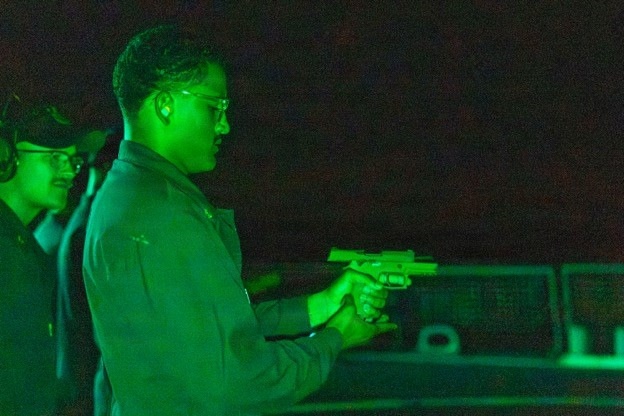 DDG 65 Holds a Low Light Small Arms Live Fire Shoot