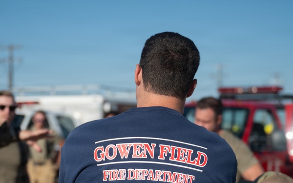 Gowen Field Fire Department trains with live fire simulator