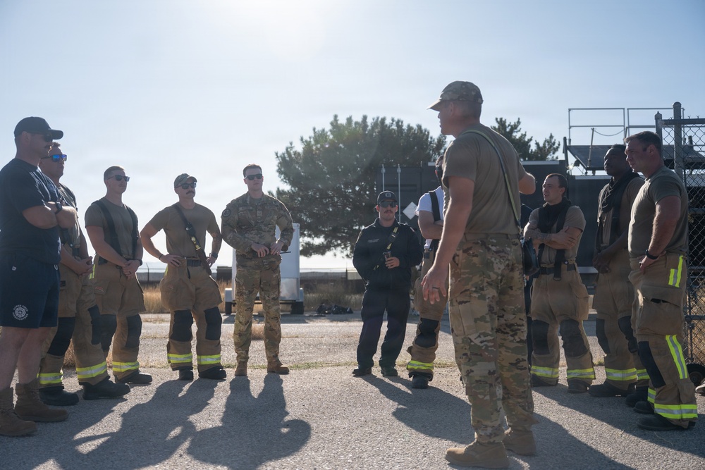 Gowen Field Fire Department trains with live fire simulator