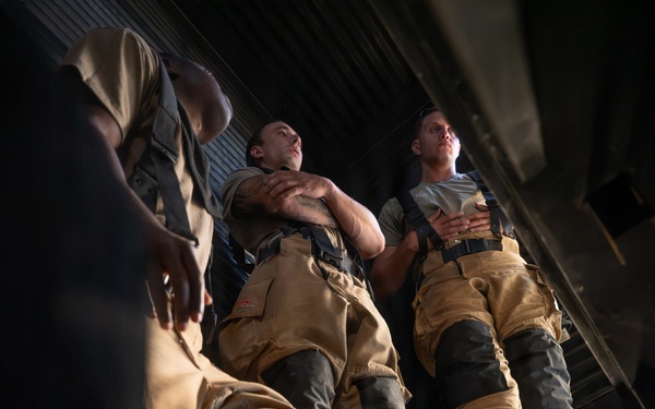 Gowen Field Fire Department trains with live fire simulator