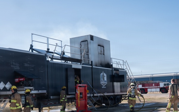 Gowen Field Fire Department trains with live fire simulator