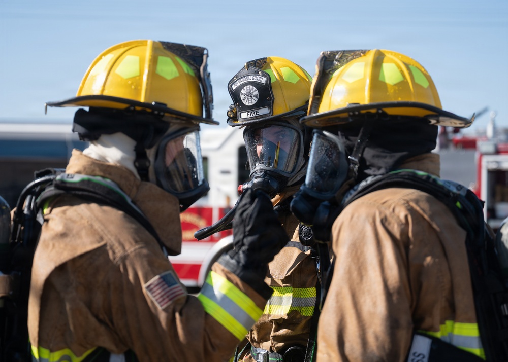 Gowen Field Fire Department trains with live fire simulator