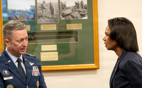 CJCS Meets with Condoleezza Rice