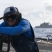 USS Mustin conducts vertical replenishment-at-sea with USNS Cesar Chavez