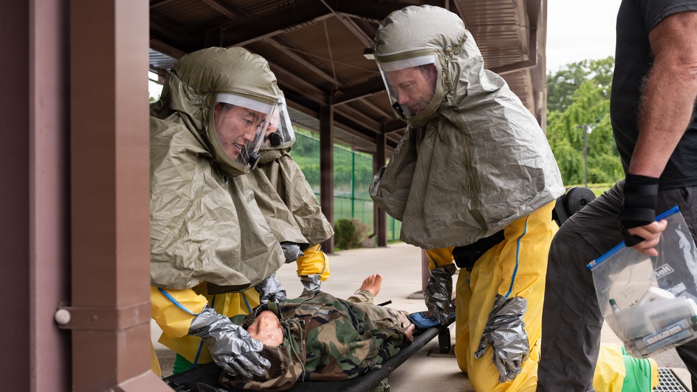 Osan Airmen strengthen readiness through decontamination training