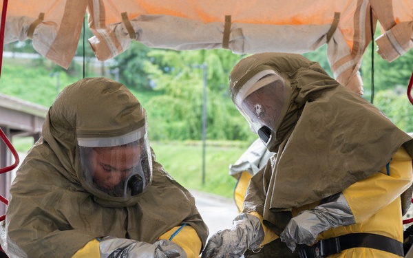 Osan Airmen strengthen readiness through decontamination training