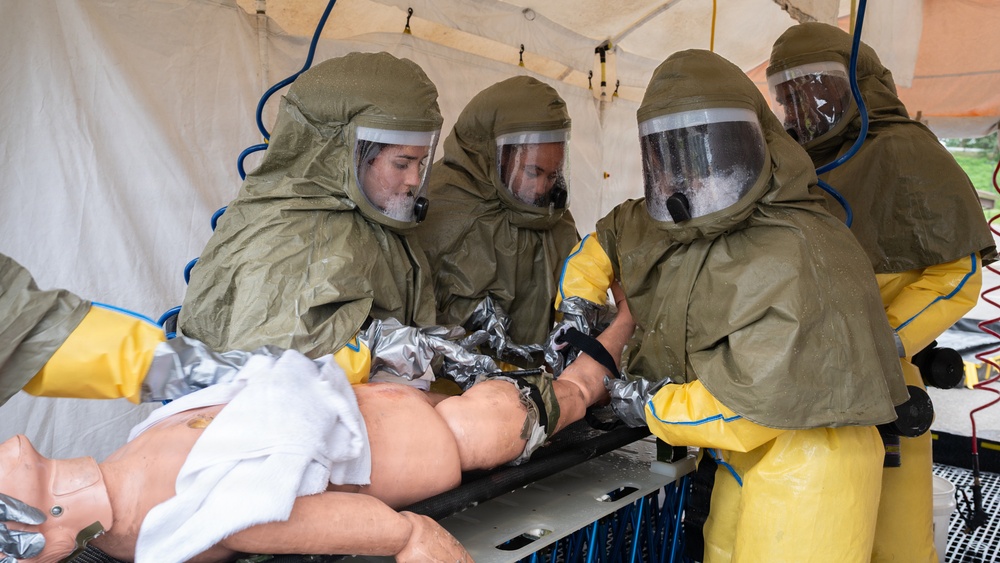 Osan Airmen strengthen readiness through decontamination training