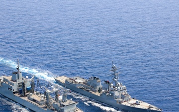 USS Lassen Refuels With Spanish Navy Oiler Prior to FLEETEX 250