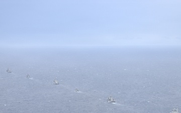 Ships sail in formation during Phoenix Express 2026