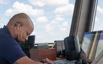 Air traffic controllers keep the mission on course