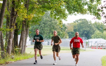U.S. Marine Corps Officer Candidates with OCS conduct the Initial PFT