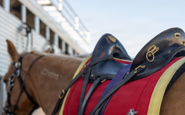 Marine Corps Logistics Base Barstow and U.S. Marine Corps Mounted Color Guard participate in the Barstow Western Roundup