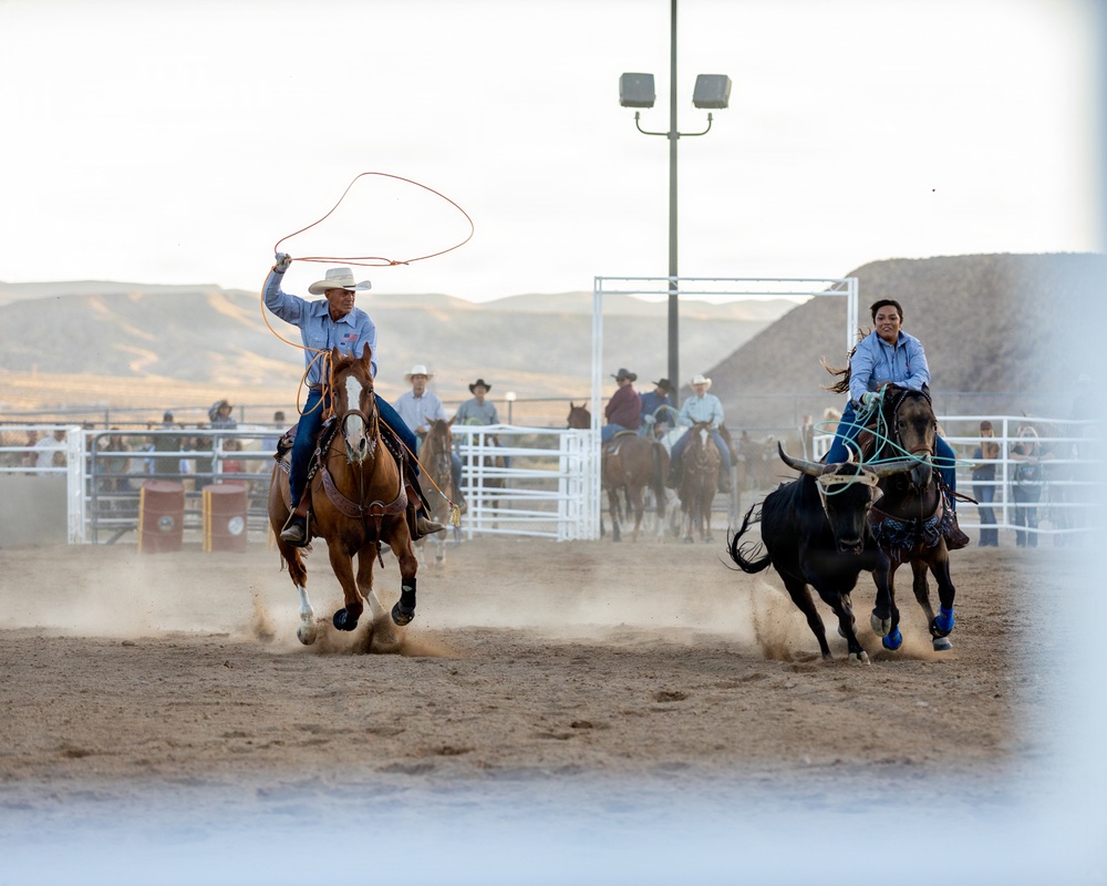 Marine Corps Logistics Base Barstow and U.S. Marine Corps Mounted Color Guard participate in the Barstow Western Roundup