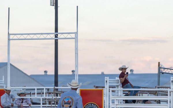 Marine Corps Logistics Base Barstow and U.S. Marine Corps Mounted Color Guard participate in the Barstow Western Roundup