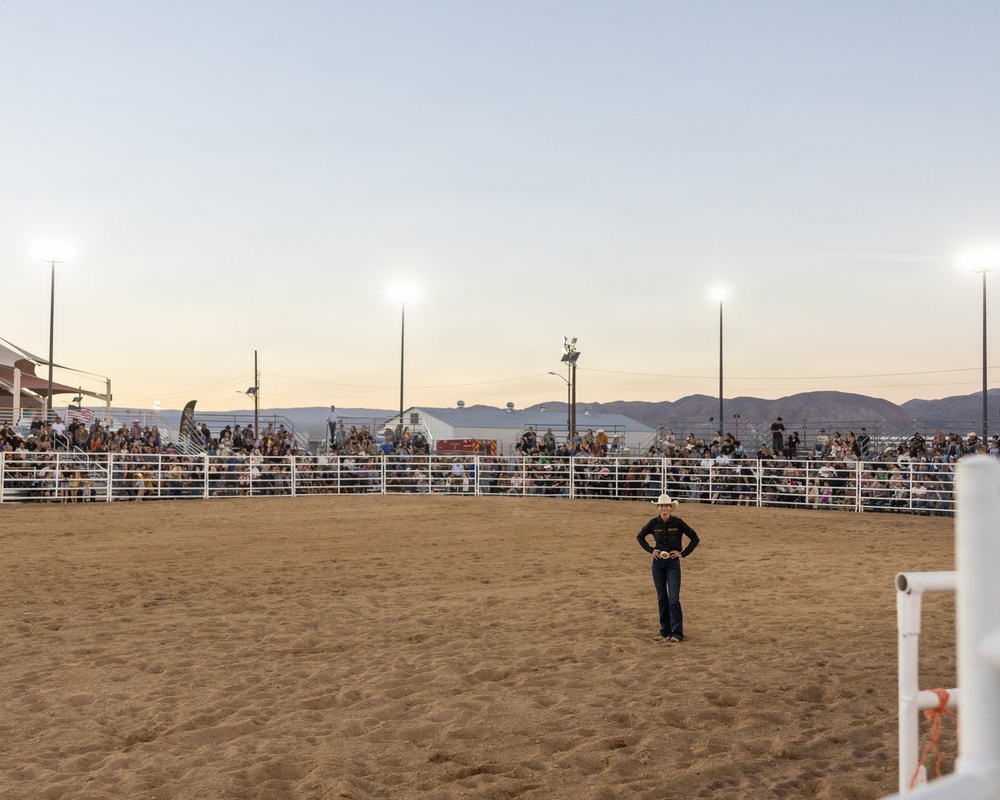 Marine Corps Logistics Base Barstow and U.S. Marine Corps Mounted Color Guard participate in the Barstow Western Roundup