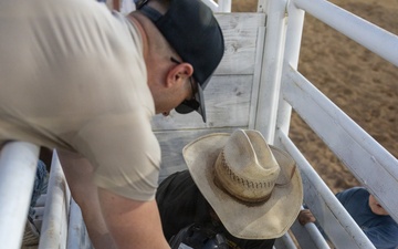 Marine Corps Logistics Base Barstow and U.S. Marine Corps Mounted Color Guard participate in the Barstow Western Roundup