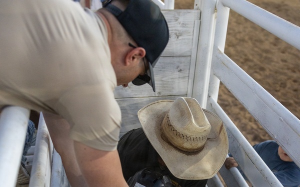 Marine Corps Logistics Base Barstow and U.S. Marine Corps Mounted Color Guard participate in the Barstow Western Roundup