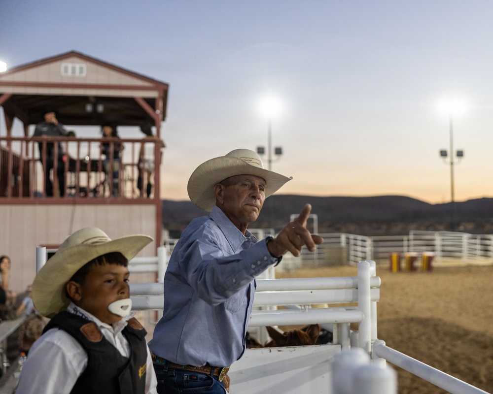 Marine Corps Logistics Base Barstow and U.S. Marine Corps Mounted Color Guard participate in the Barstow Western Roundup