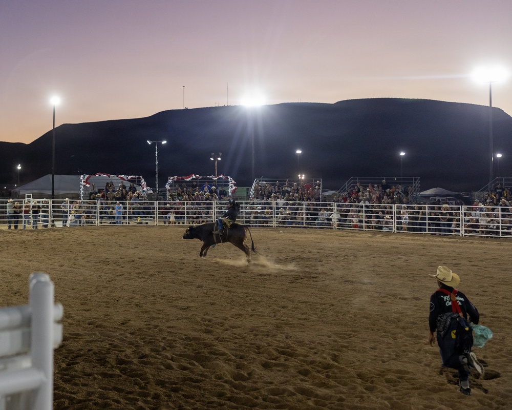 Marine Corps Logistics Base Barstow and U.S. Marine Corps Mounted Color Guard participate in the Barstow Western Roundup