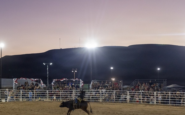 Marine Corps Logistics Base Barstow and U.S. Marine Corps Mounted Color Guard participate in the Barstow Western Roundup