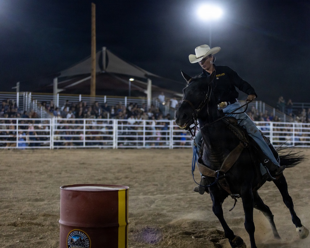 Marine Corps Logistics Base Barstow and U.S. Marine Corps Mounted Color Guard participate in the Barstow Western Roundup