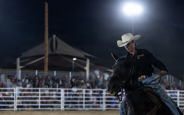 Marine Corps Logistics Base Barstow and U.S. Marine Corps Mounted Color Guard participate in the Barstow Western Roundup