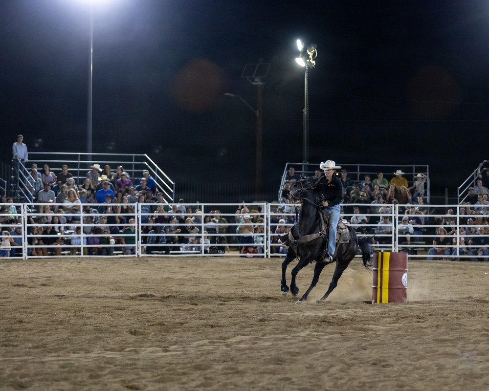 Marine Corps Logistics Base Barstow and U.S. Marine Corps Mounted Color Guard participate in the Barstow Western Roundup