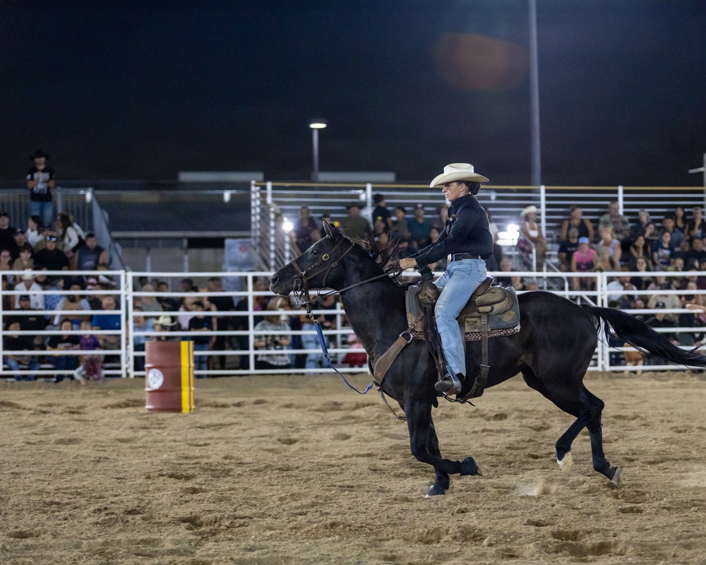 Marine Corps Logistics Base Barstow and U.S. Marine Corps Mounted Color Guard participate in the Barstow Western Roundup