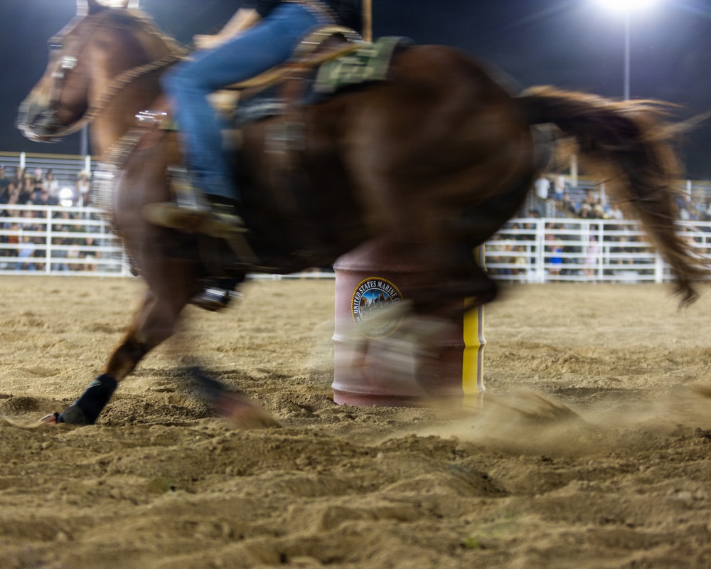 Marine Corps Logistics Base Barstow and U.S. Marine Corps Mounted Color Guard participate in the Barstow Western Roundup