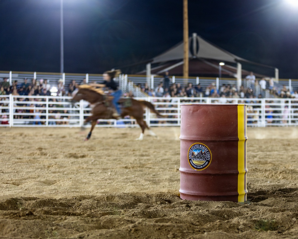 Marine Corps Logistics Base Barstow and U.S. Marine Corps Mounted Color Guard participate in the Barstow Western Roundup