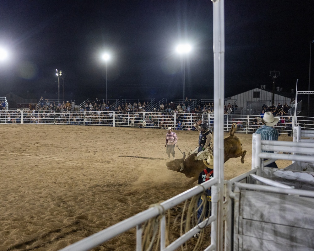 Marine Corps Logistics Base Barstow and U.S. Marine Corps Mounted Color Guard participate in the Barstow Western Roundup
