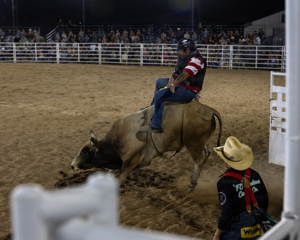 Marine Corps Logistics Base Barstow and U.S. Marine Corps Mounted Color Guard participate in the Barstow Western Roundup