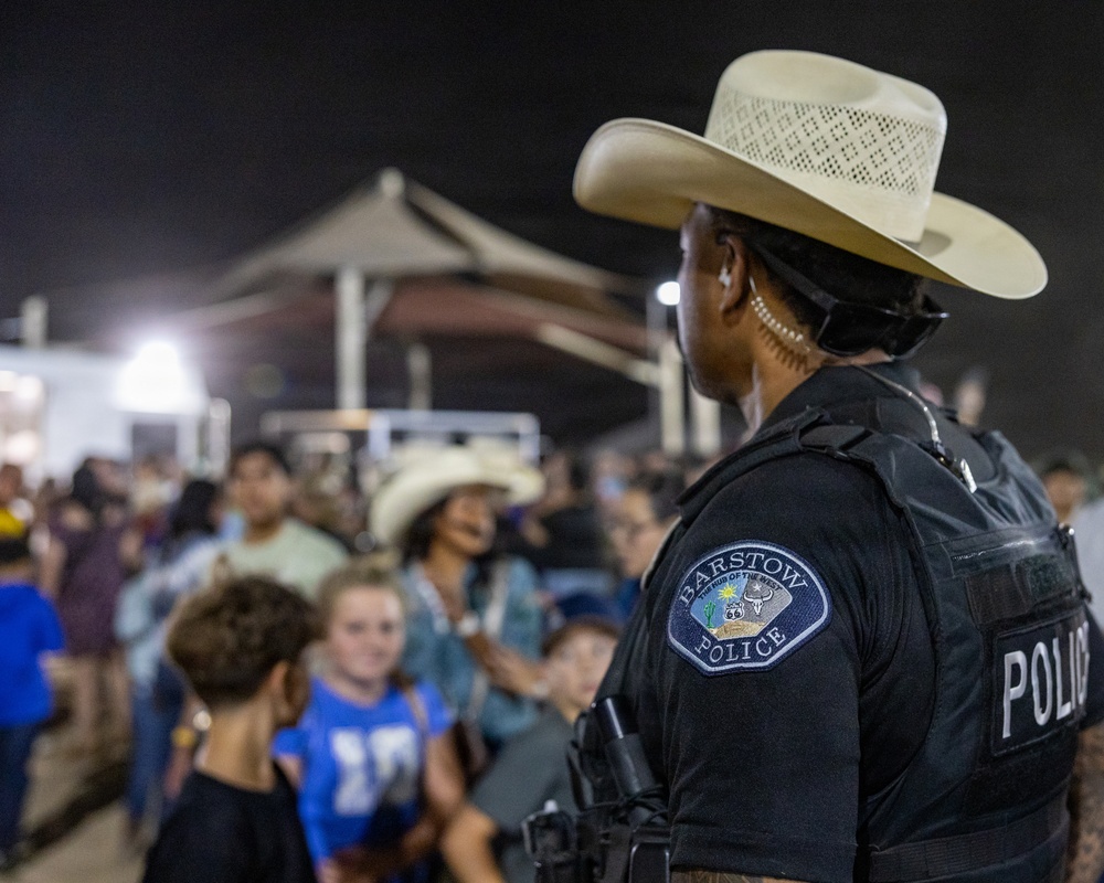 Marine Corps Logistics Base Barstow and U.S. Marine Corps Mounted Color Guard participate in the Barstow Western Roundup