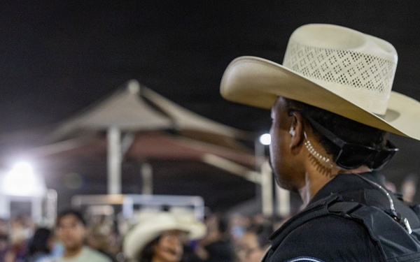Marine Corps Logistics Base Barstow and U.S. Marine Corps Mounted Color Guard participate in the Barstow Western Roundup