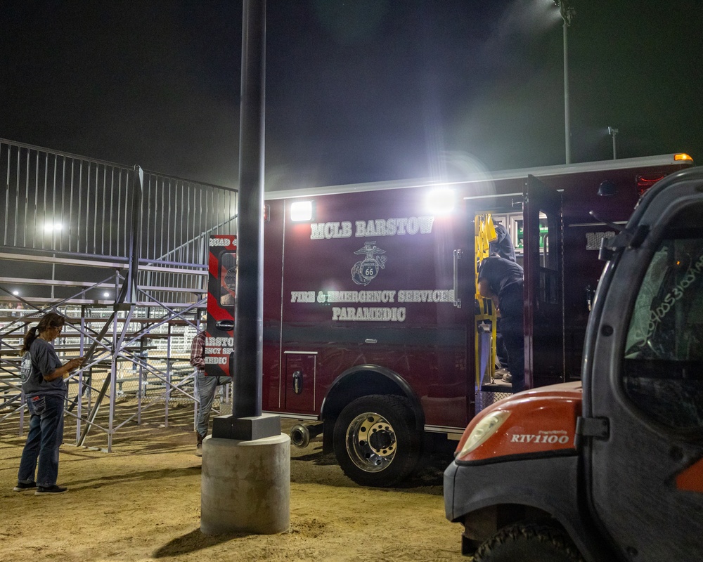 Marine Corps Logistics Base Barstow and U.S. Marine Corps Mounted Color Guard participate in the Barstow Western Roundup