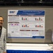 Two men are standing on either side of a scientific research poster at what appears to be an academic or medical conference. The poster is titled 'Assessment of Mitochondrial Respiratory Parameters in Frozen TBI Samples: Extending its Utility in Military Medical Research' and is affiliated with the DHA (Defense Health Agency) and Walter Reed Army Institute of Research. The man on the right is wearing a conference badge identifying him as 'Sudeep Musyaju,' one of the listed authors.
