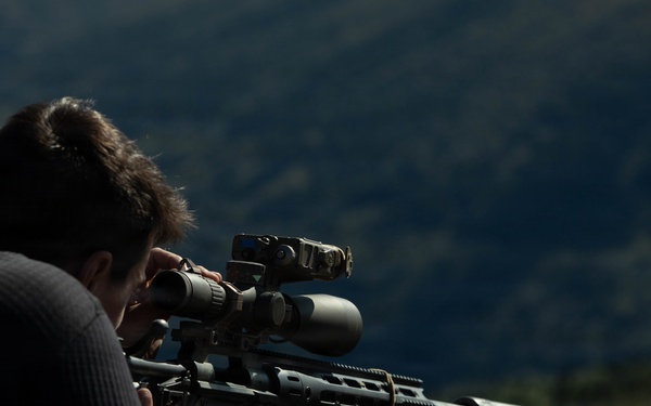 Green Berets and 11th Airborne Soldiers sharpen high-angle shooting skills during Operation Polar Dagger