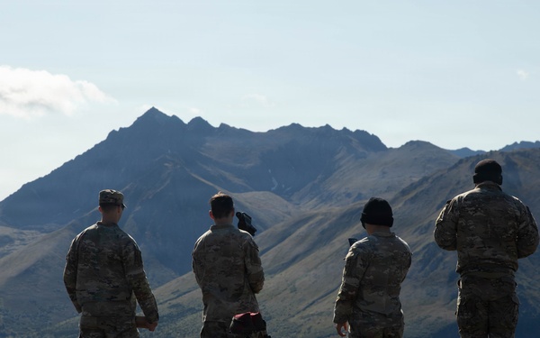 Green Berets and 11th Airborne Soldiers sharpen high-angle shooting skills during Operation Polar Dagger