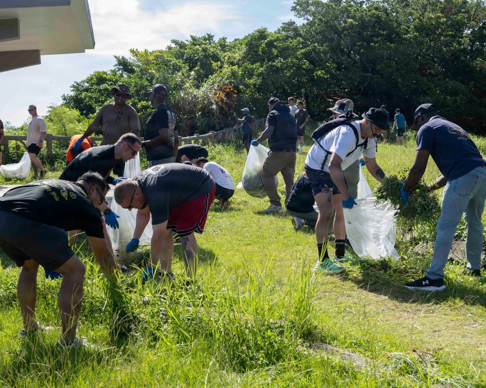 Newly selected Chief Petty Officers clean up Hacksaw Ridge