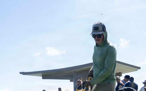 Newly selected Chief Petty Officers clean up Hacksaw Ridge