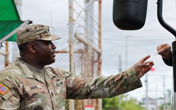 USAG Okinawa leaders participate in gate security operations