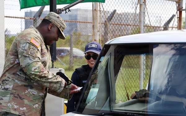 USAG Okinawa leaders participate in gate security operations