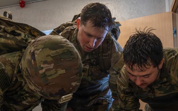 603rd Military Police Company Soldiers participate in race during Dark Knight Best Squad Competition in Latvia